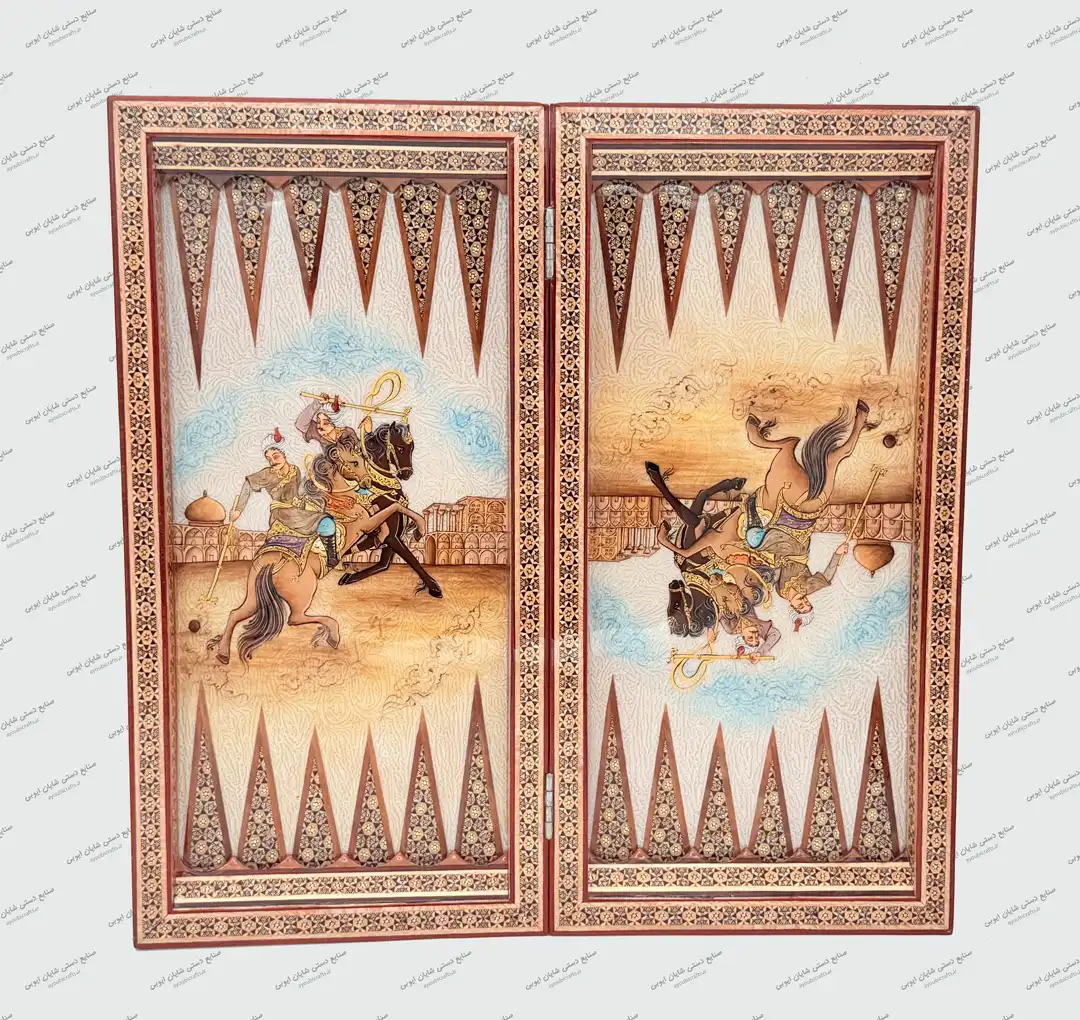 تخته نرد خاتم ۵۰×۵۰ سانتیمتری از چوب کبوده | صنایع دستی شایان ایوبی - Image 2